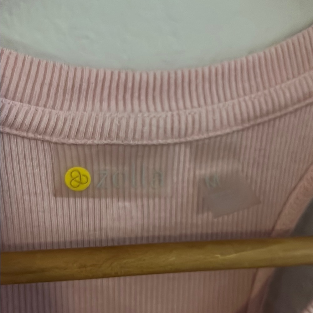 Zella Pink Racer Back Ribbed Tank Top - Picture 2 of 8